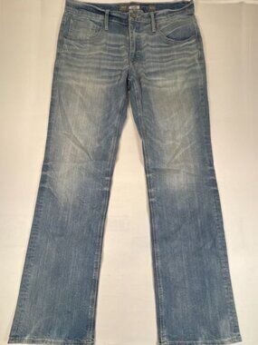 BKE Men's Jake Bootleg Jeans Light Wash Distressed Stretch Denim 36x34